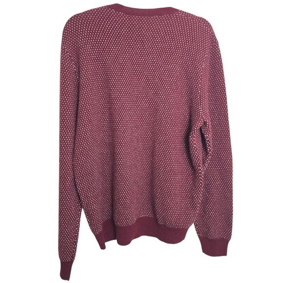 NWOT Kier+J 2 Mens Size L Wool & Cashmere Blend Sweater Maroon - Picture 2 of 5